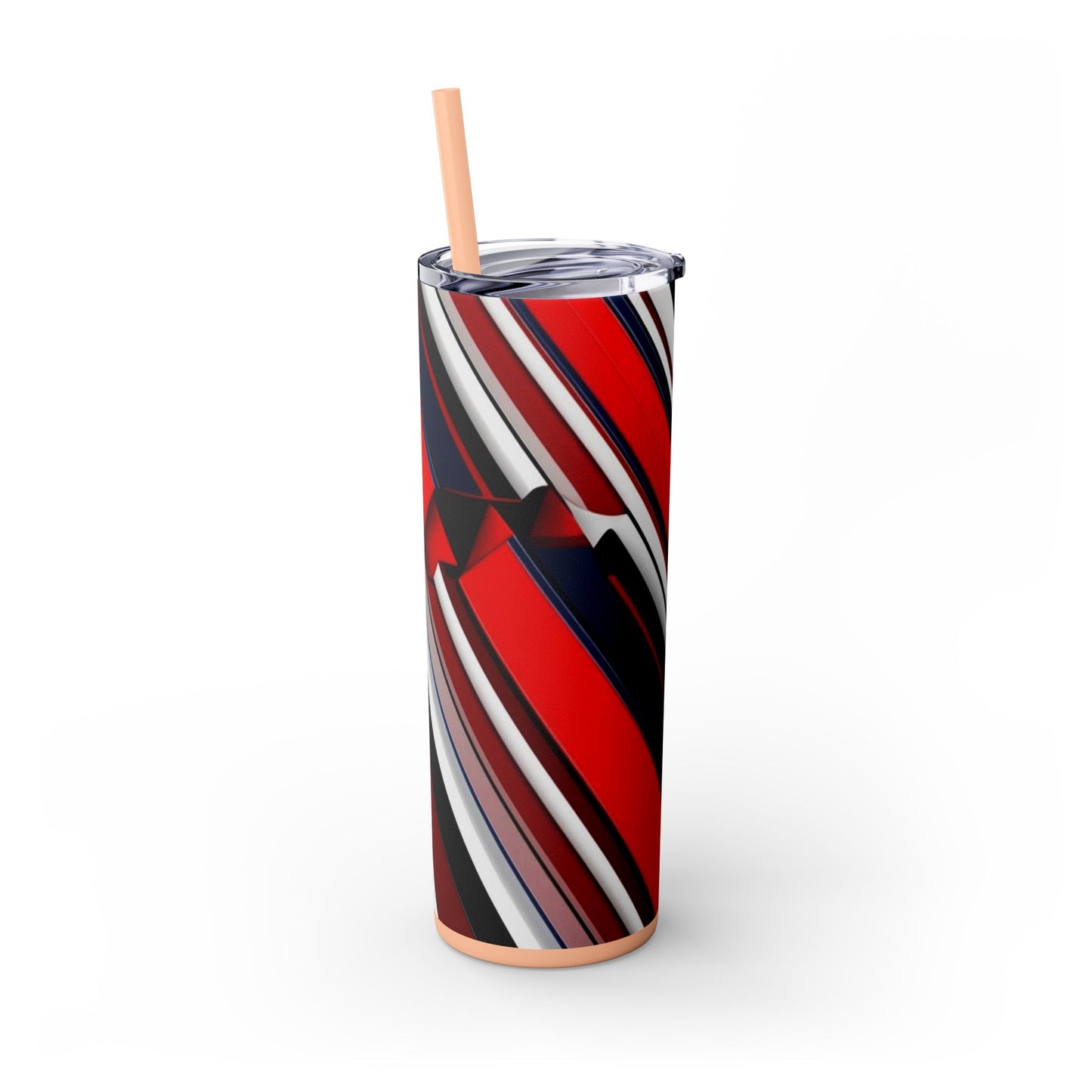 Optical Illusion Skinny Tumbler with Straw, 20oz