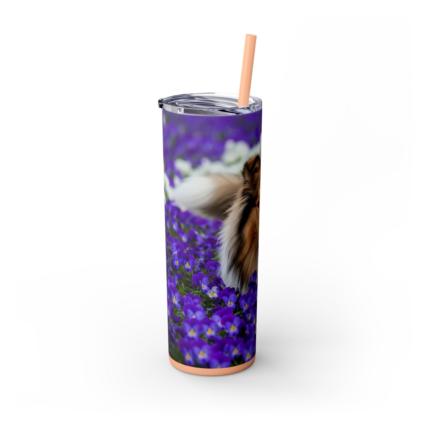 Gobelet isotherme Collie Skinny avec paille, 590 ml