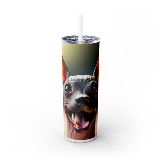 Xoloitzcuintli Skinny Tumbler with Straw, 20oz