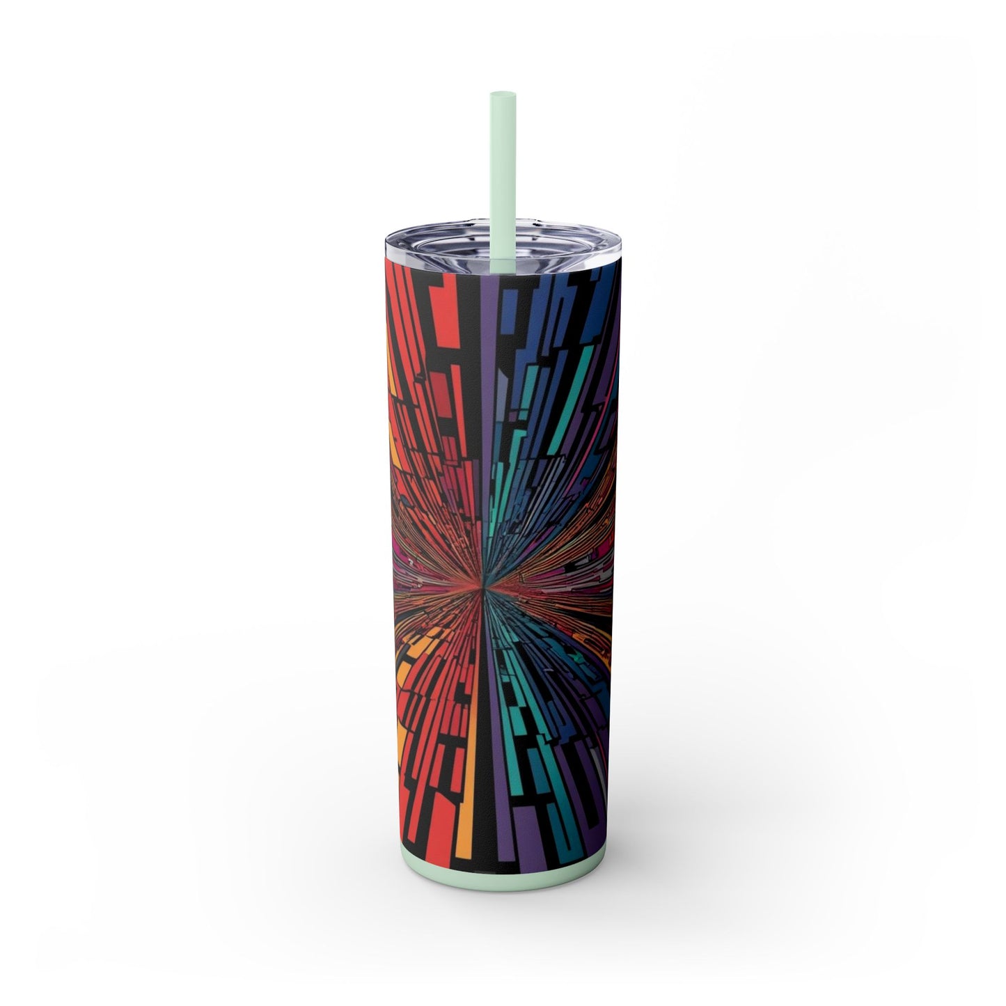 Optical Illusion Skinny Tumbler with Straw, 20oz