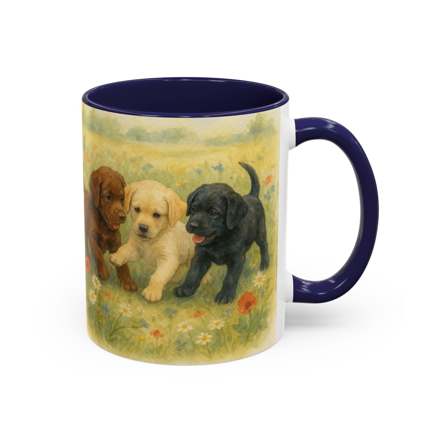 Labrador Retriever puppies Accent Mug – Ceramic Coffee Cup