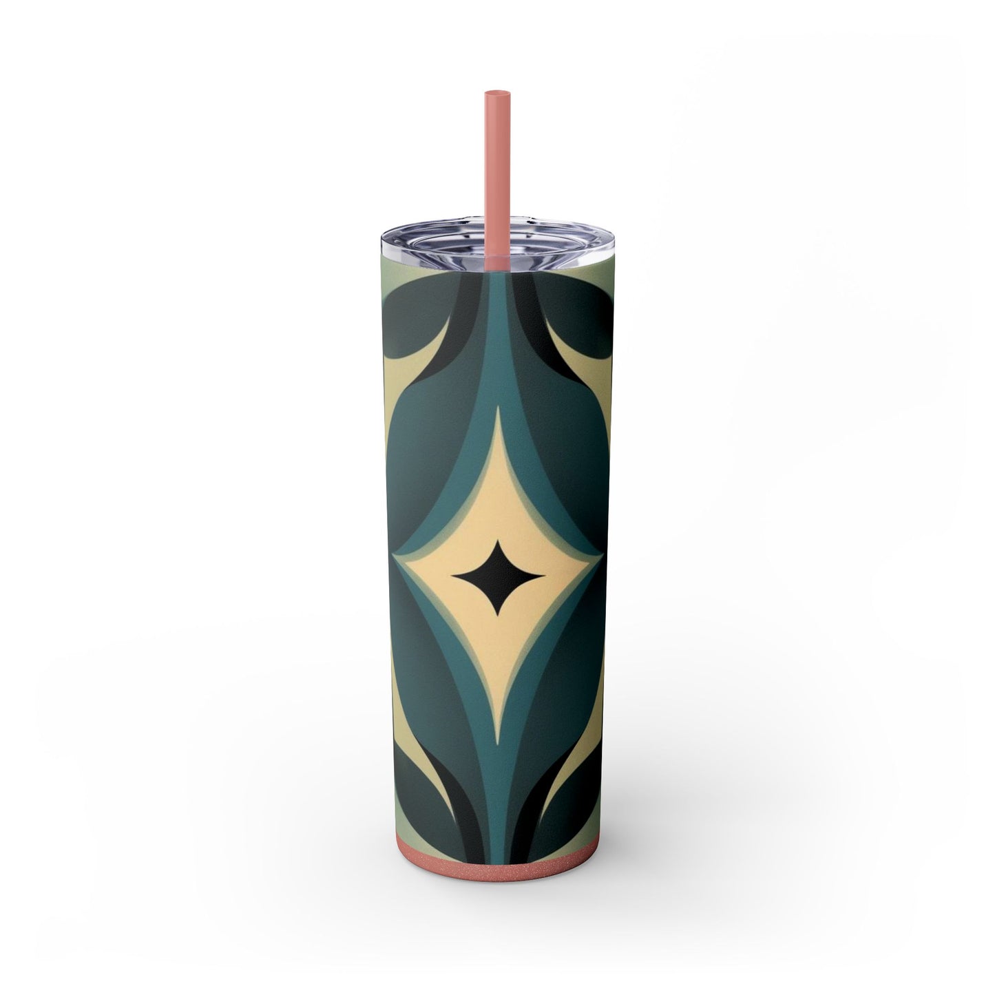 Optical Illusion Skinny Tumbler with Straw, 20oz