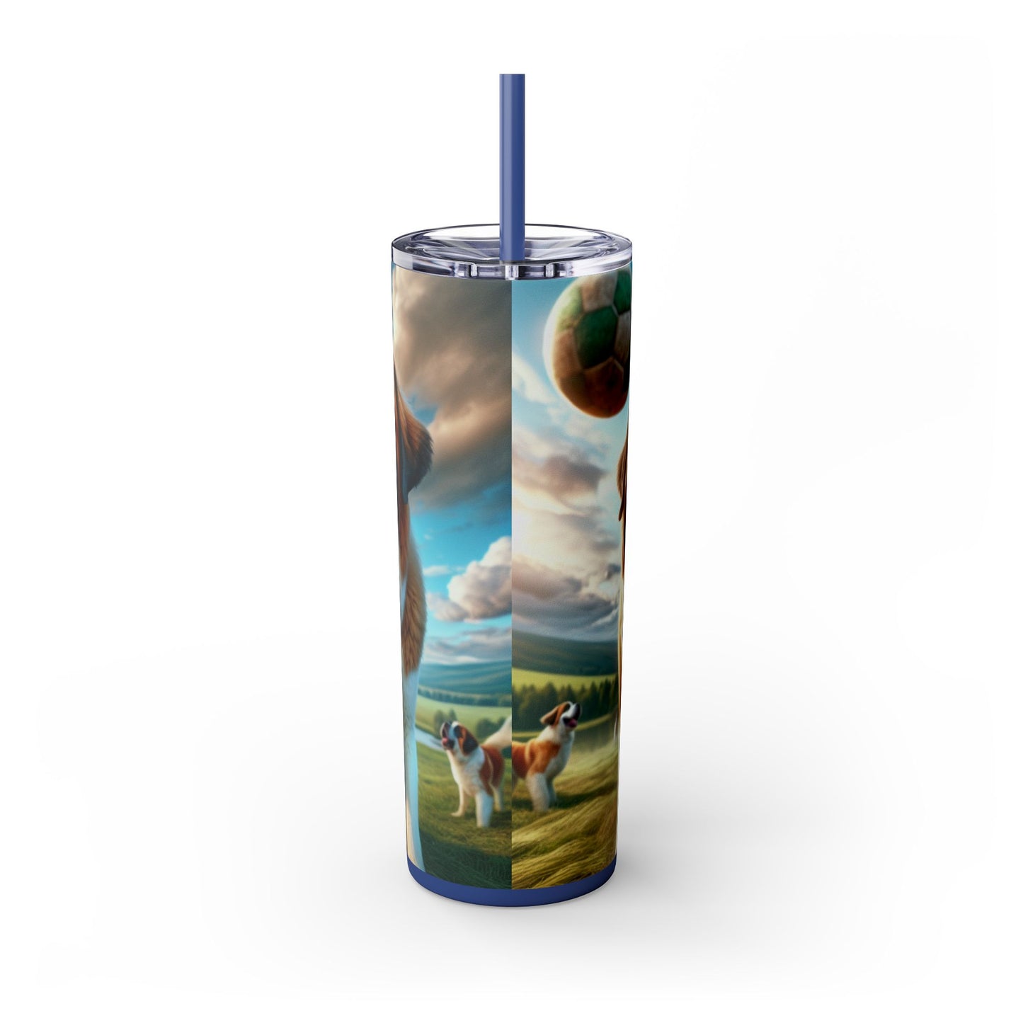 Saint Bernard Skinny Tumbler with Straw, 20oz