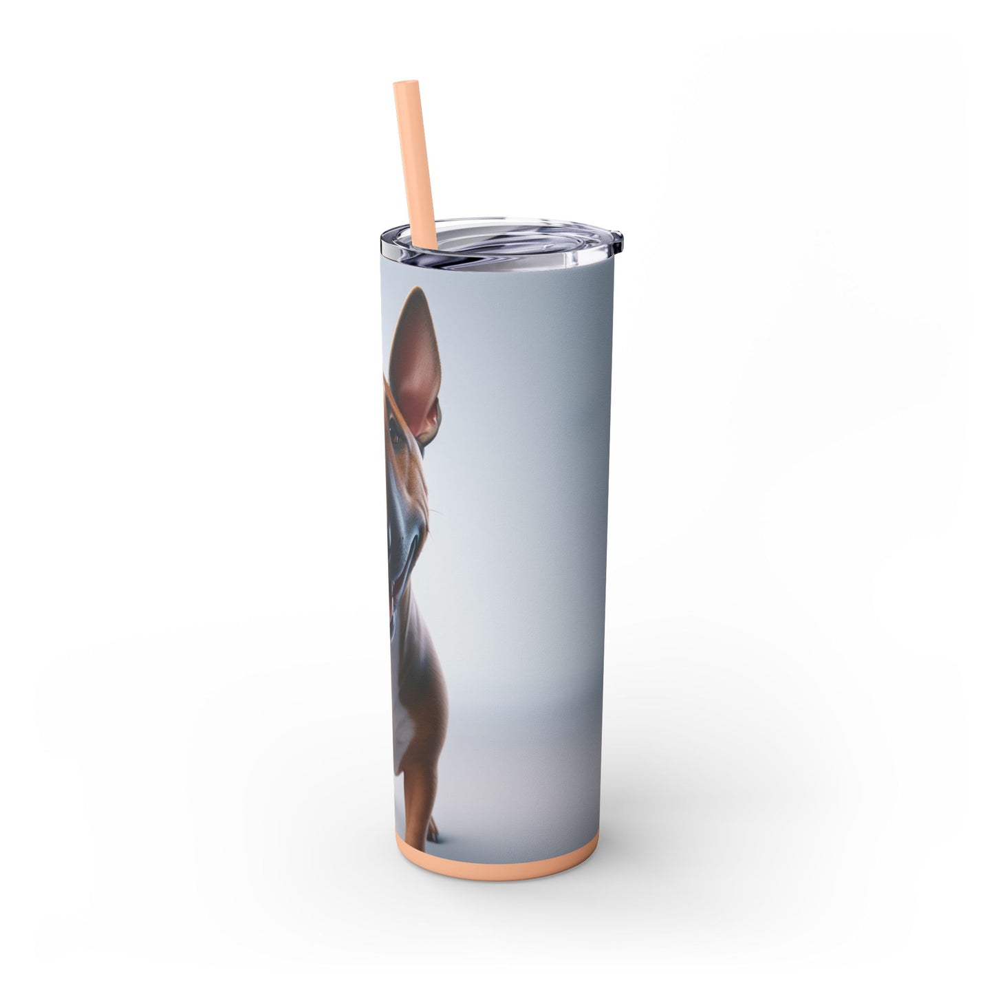 Miniature Bull Terrier Tumbler with Straw, 20oz