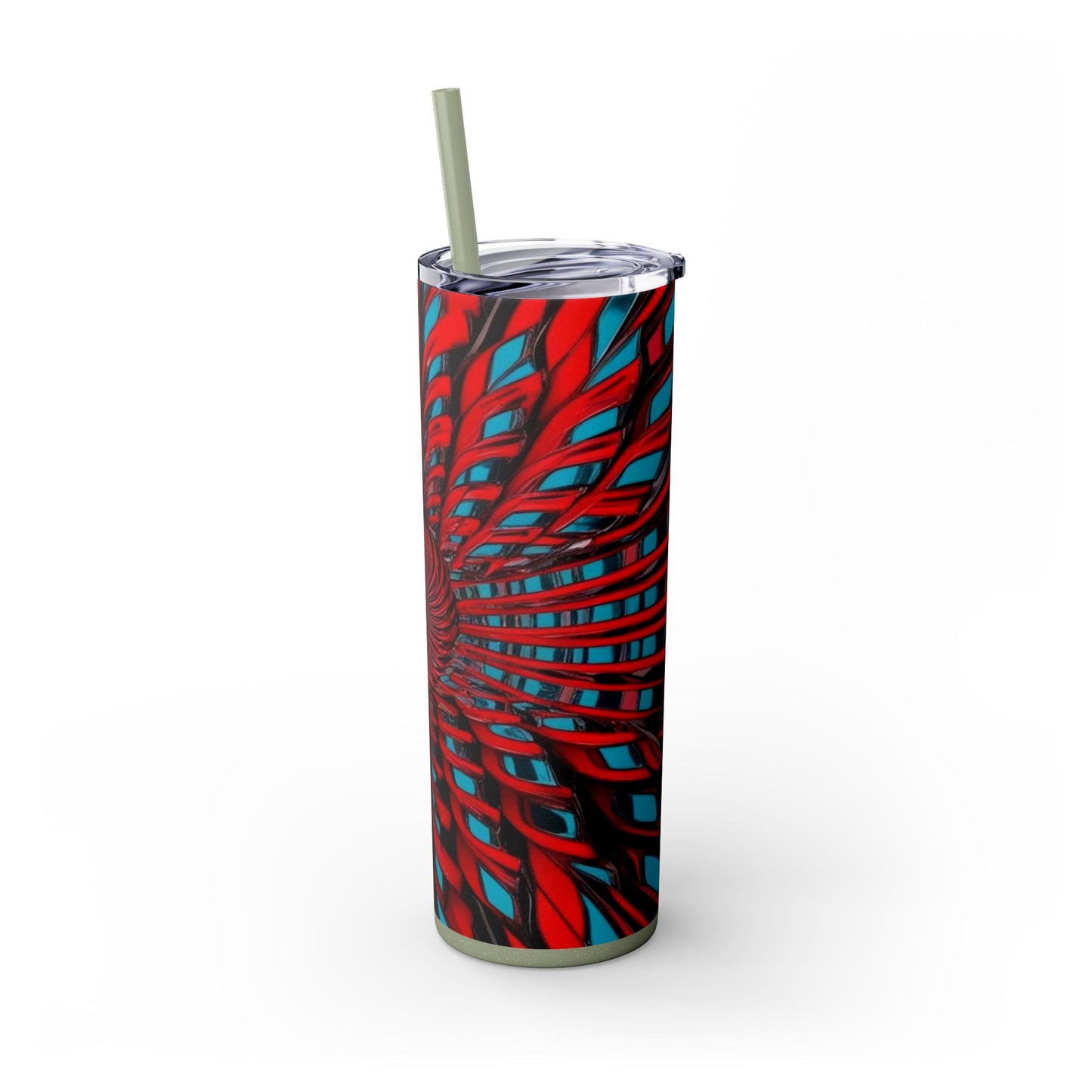 Optical Illusion Skinny Tumbler with Straw, 20oz