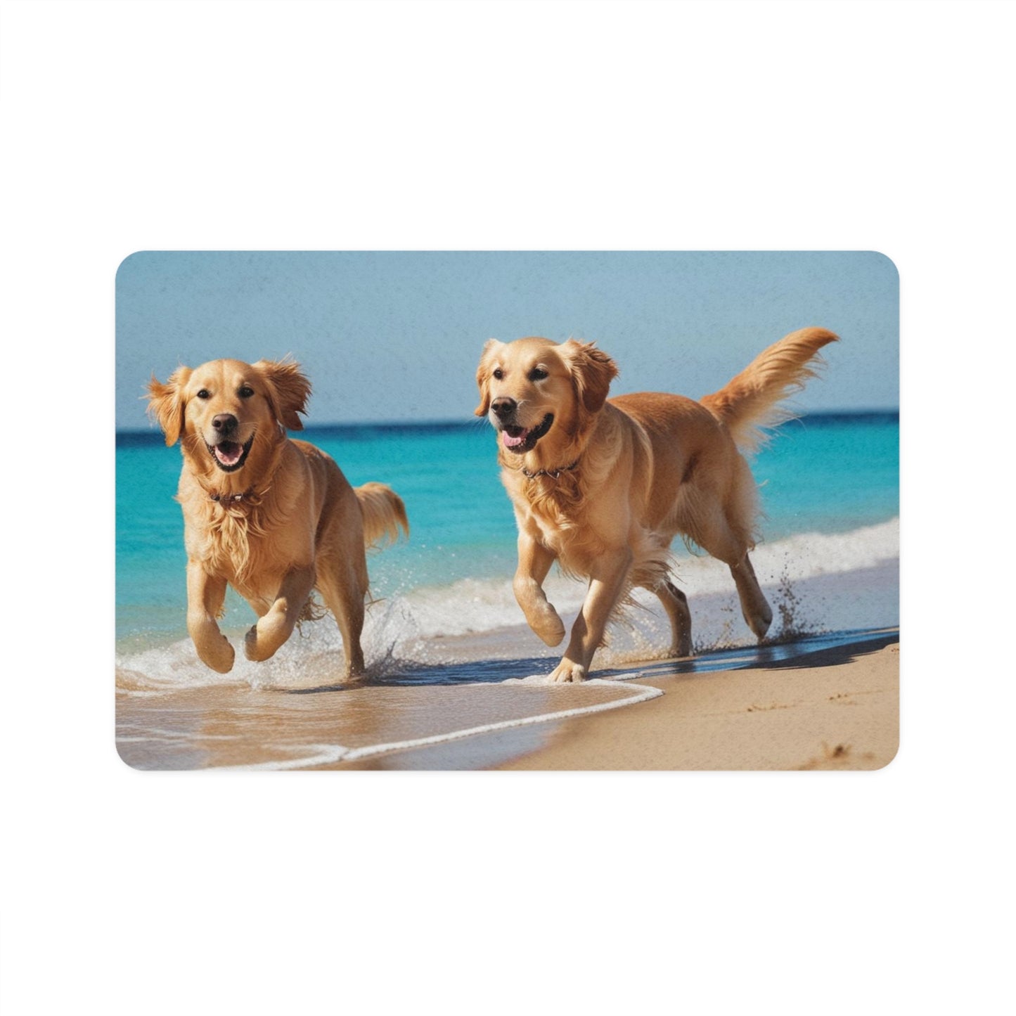 Pet Food Mat (12x18) - Beach Dogs