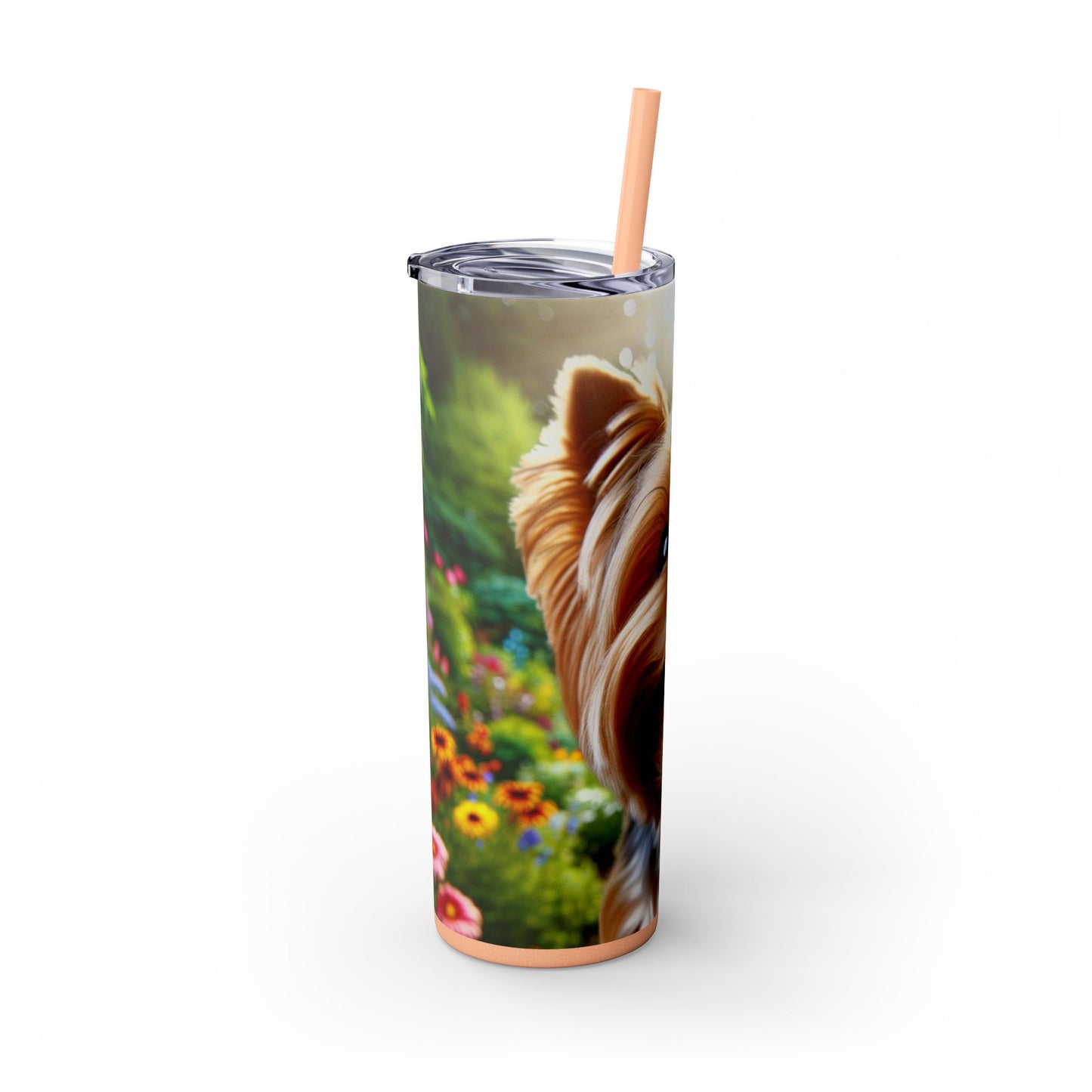 Yorkshire Terrier Skinny Tumbler with Straw, 20oz