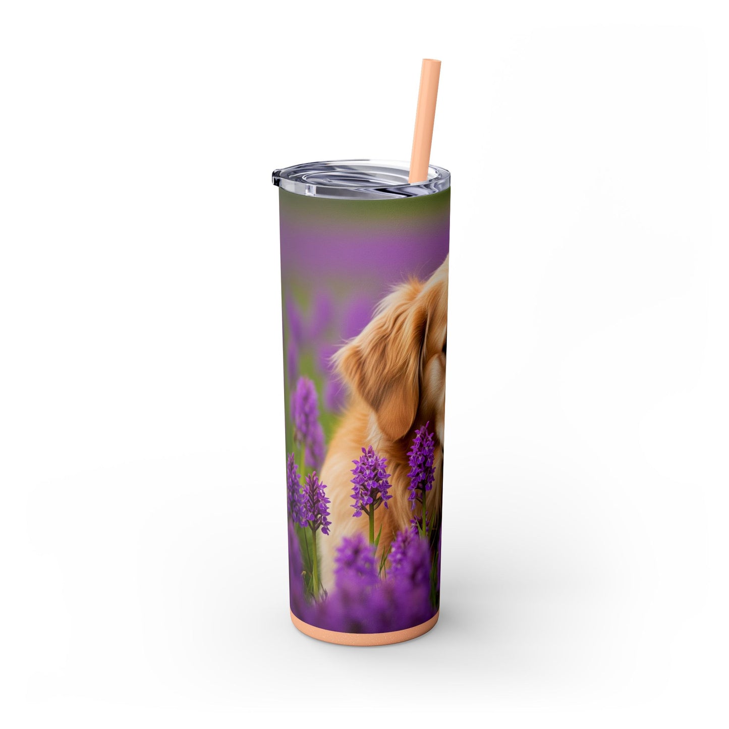 Golden Retriever Skinny Tumbler with Straw, 20oz