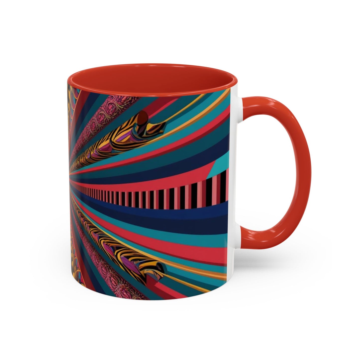Optical Illusion Accent Mug – Ceramic Coffee Cup