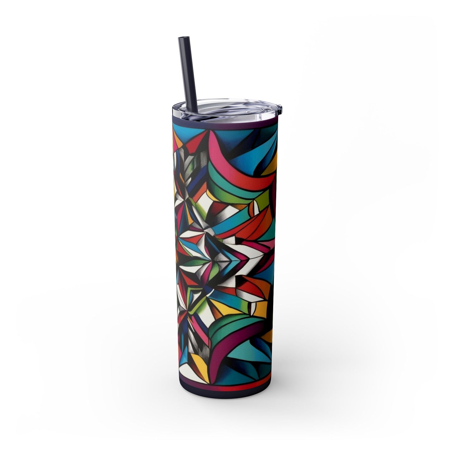 Optical Illusion Skinny Tumbler with Straw, 20oz