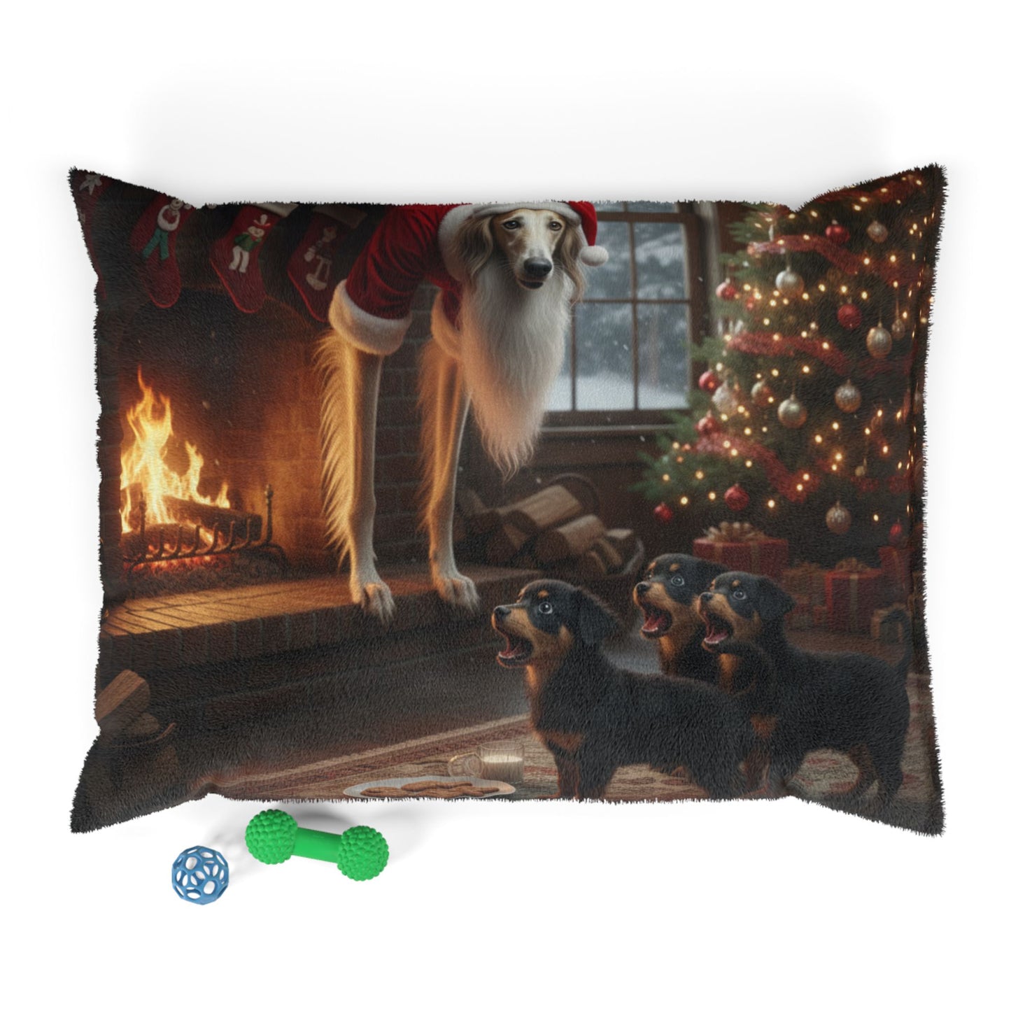 Holiday Fireplace Whoopsie Pet Bed