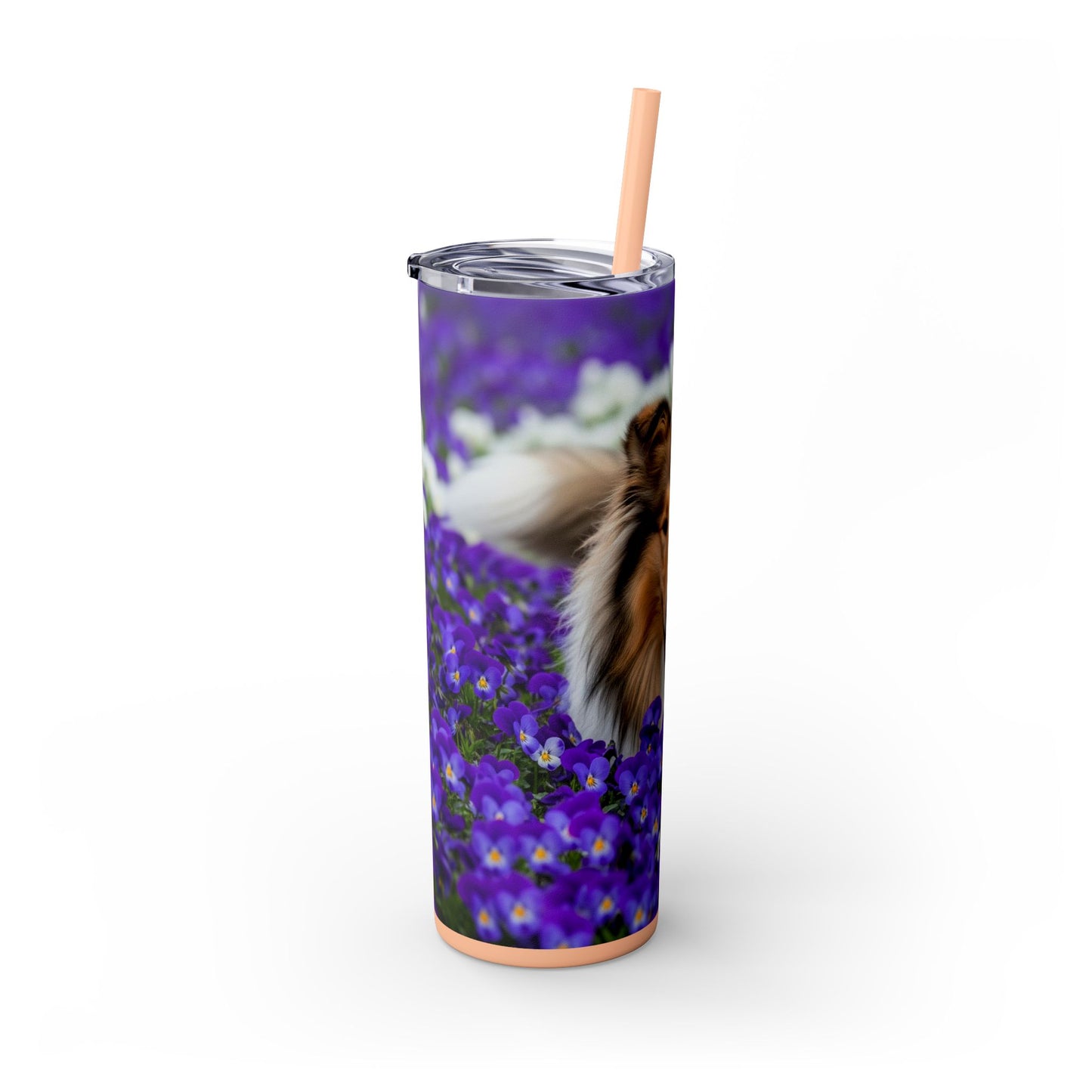 Gobelet isotherme Collie Skinny avec paille, 590 ml