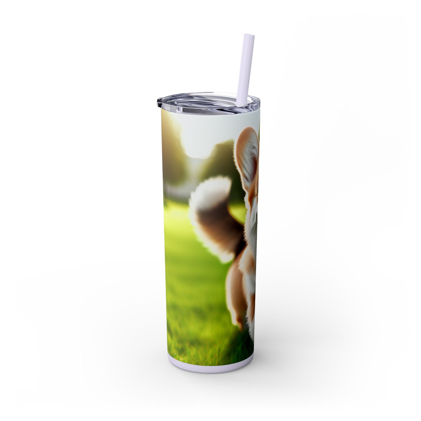 Welsh Corgi Pembroke Skinny Tumbler with Straw, 20oz
