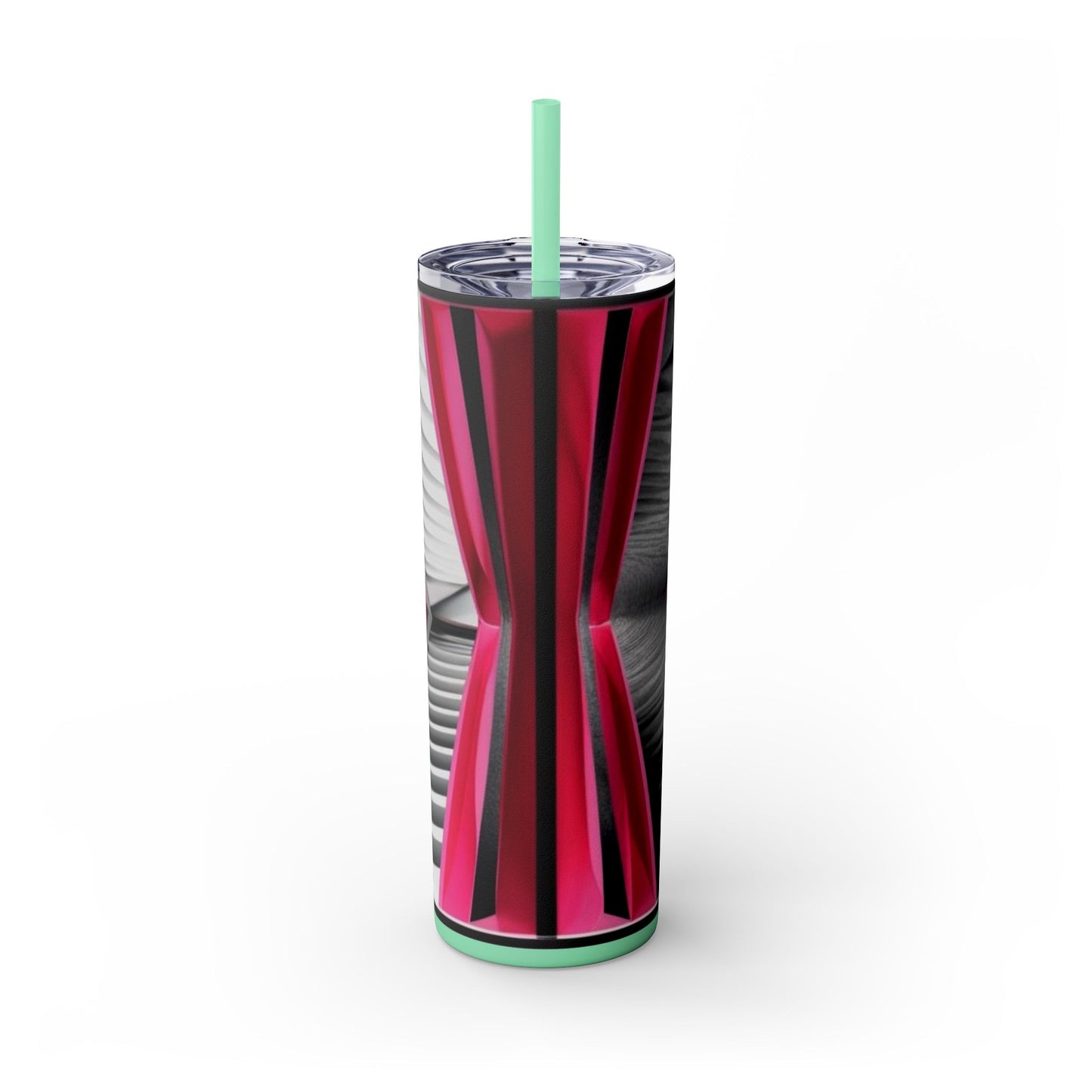 Optical Illusion Skinny Tumbler with Straw, 20oz