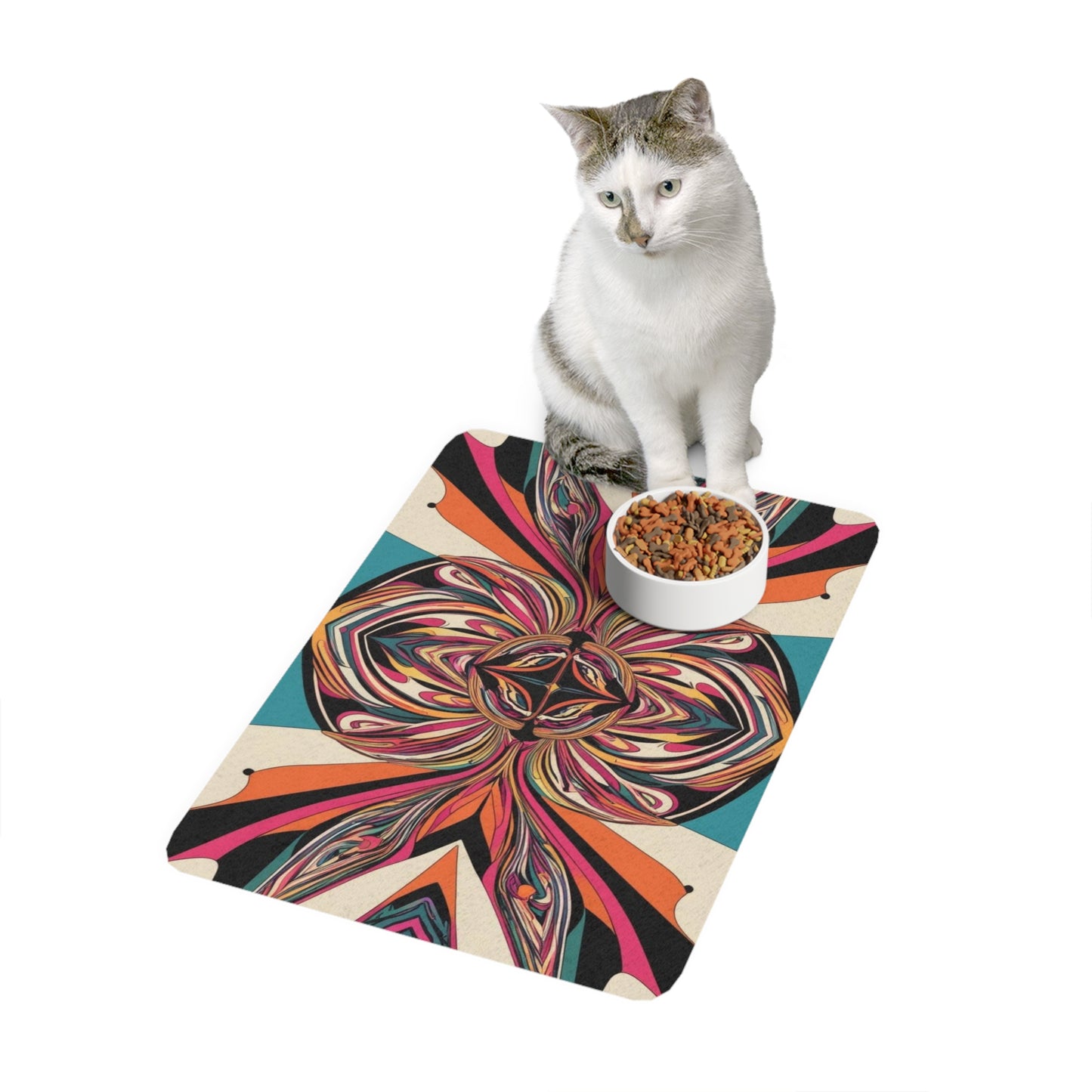 Pet Food Mat (12x18) - Optical Illusion