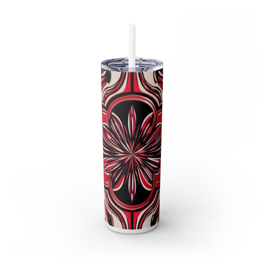 Optical Illusion Skinny Tumbler with Straw, 20oz