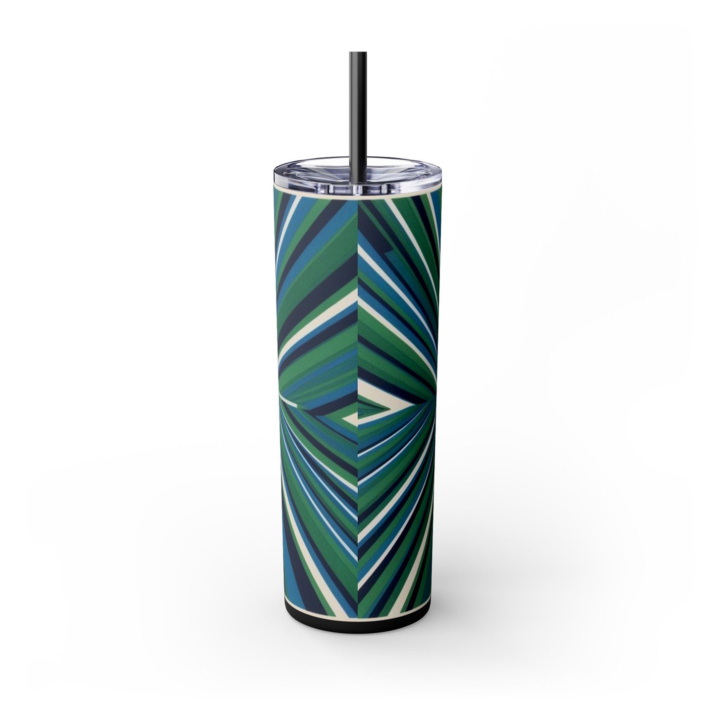 Optical Illusion Skinny Tumbler with Straw, 20oz
