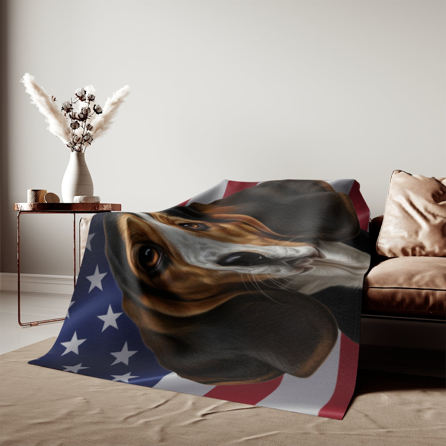 American Foxhound Patriotic Blanket