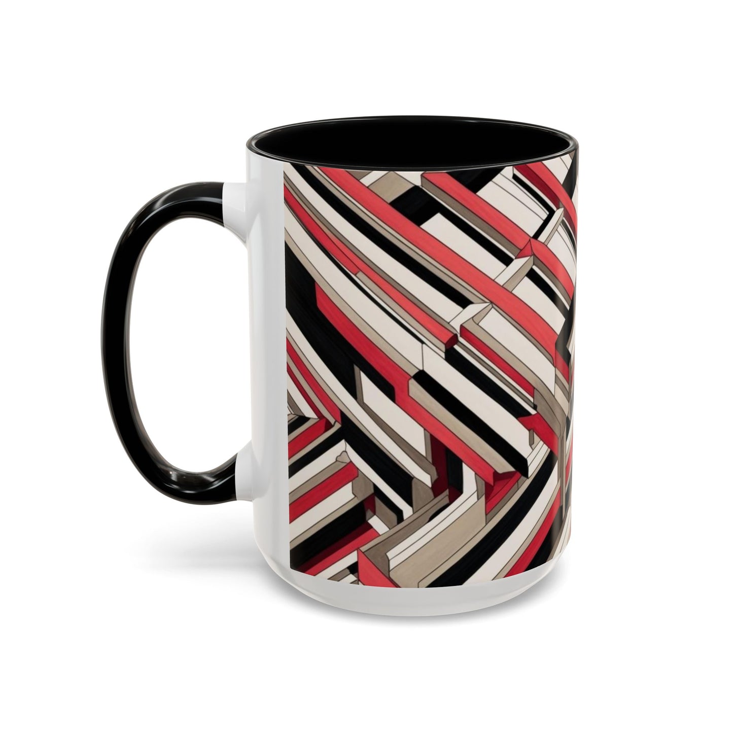 Optical Illusion Accent Mug – Ceramic Coffee Cup