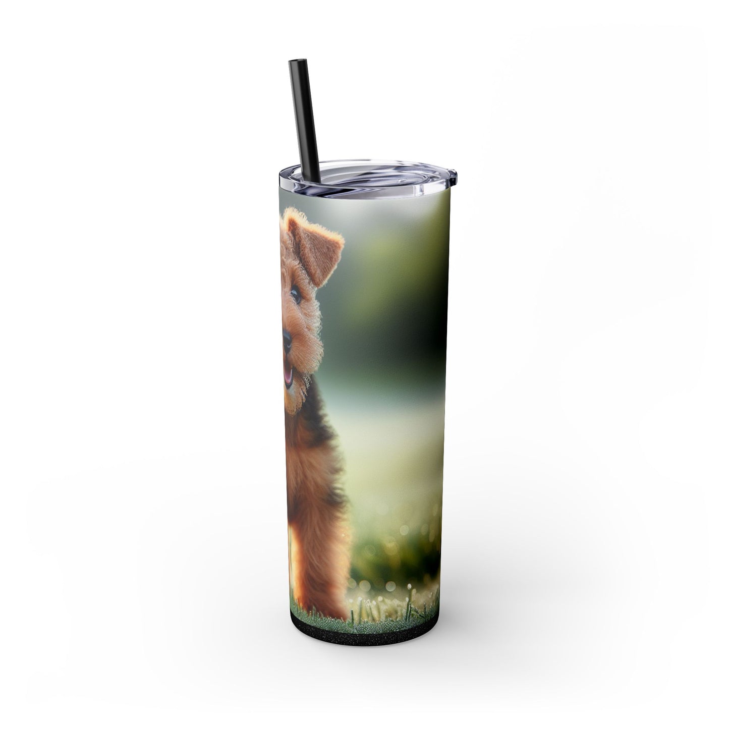 Welsh Terrier Skinny Tumbler with Straw, 20oz