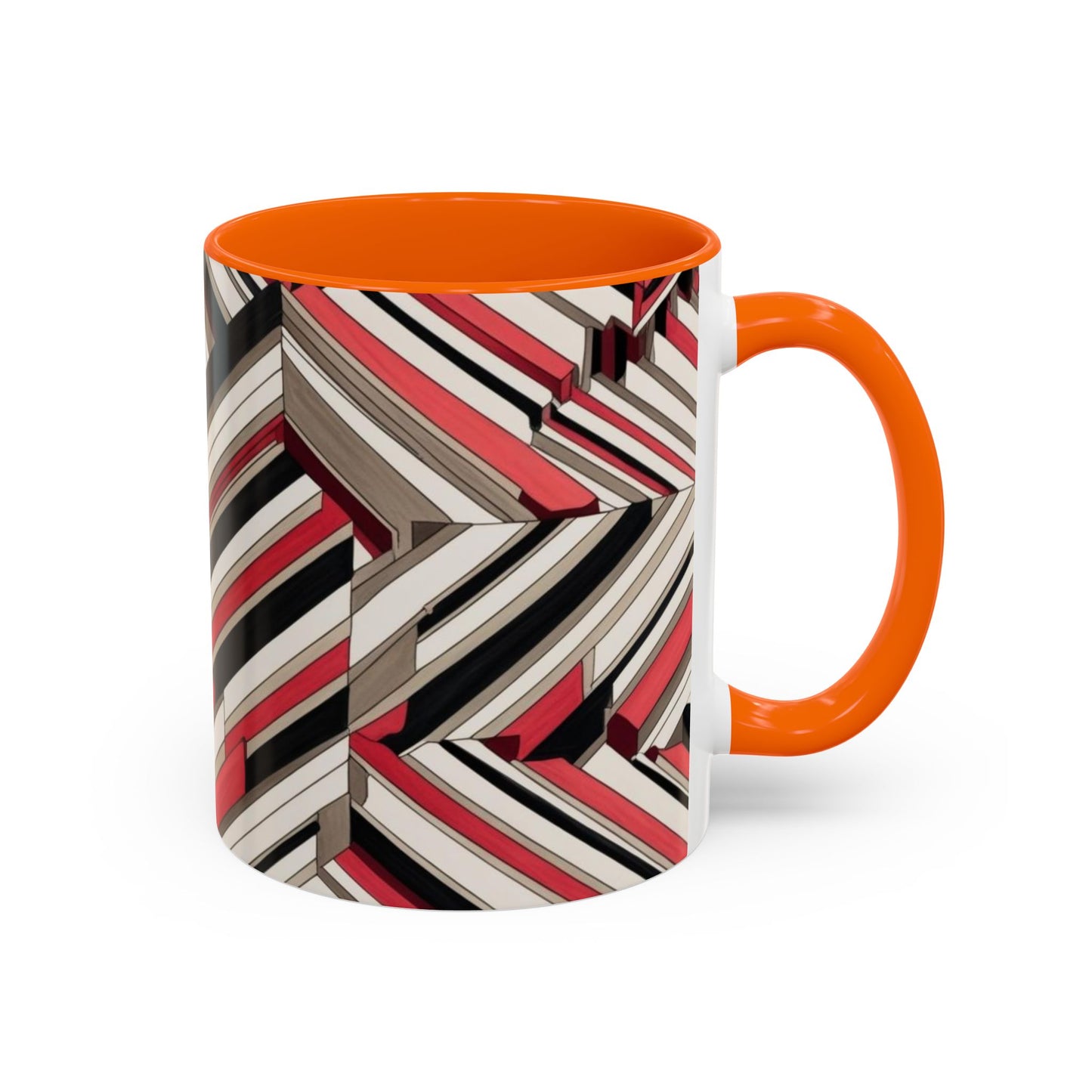 Optical Illusion Accent Mug – Ceramic Coffee Cup