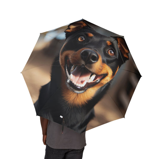 Working Kelpie Semi-Automatic Foldable Umbrella