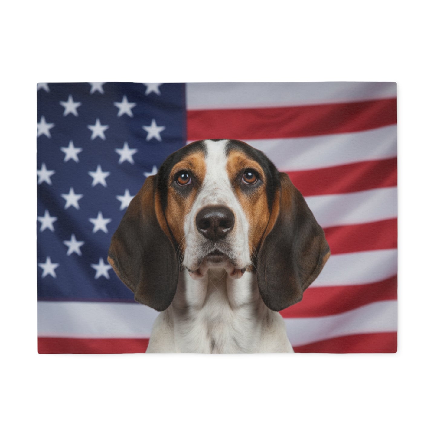 American English Coonhound Patriotic Blanket