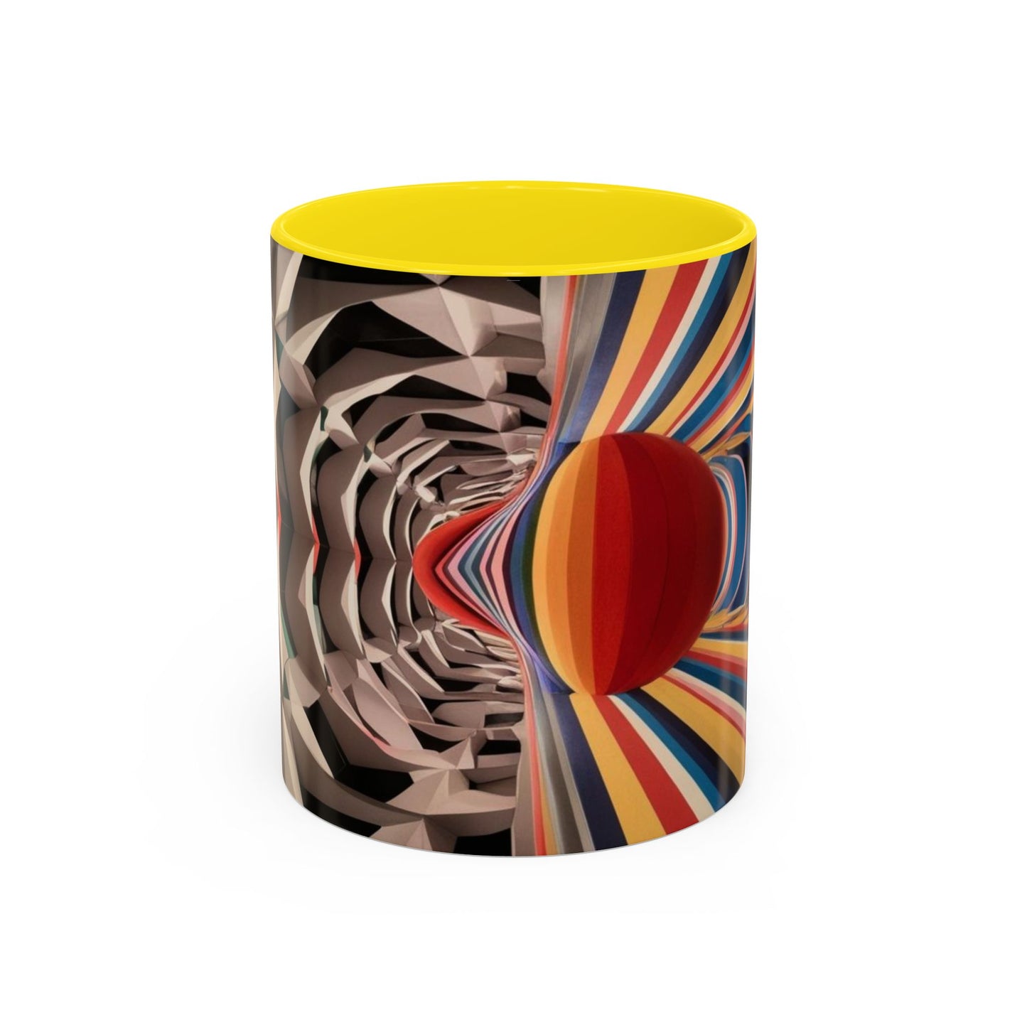 Optical Illusion Accent Mug – Ceramic Coffee Cup