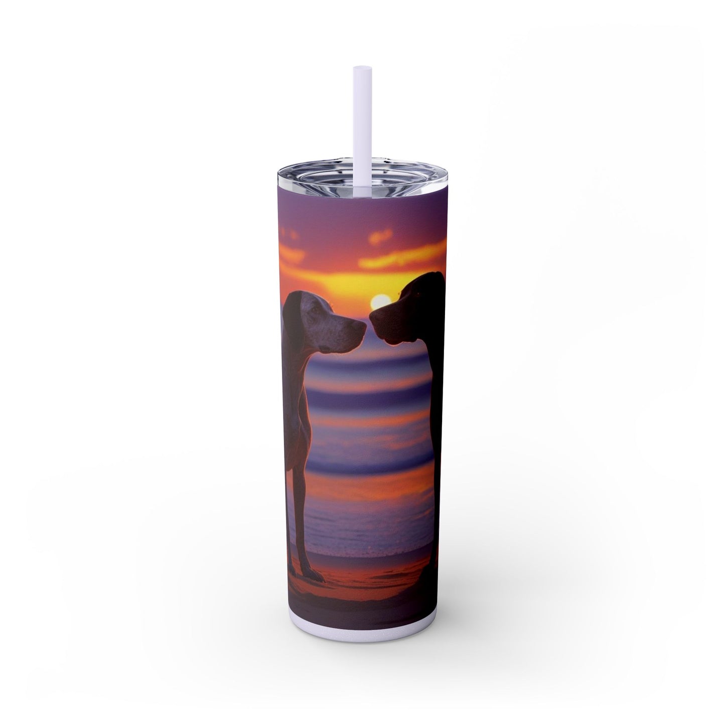 German Shorthaired Pointer Love Skinny Tumbler with Straw, 20oz
