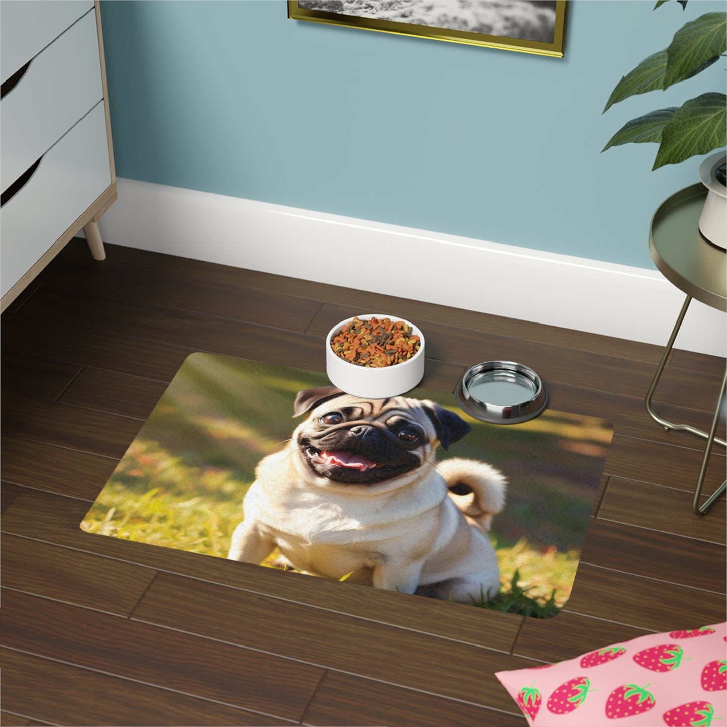 Pet Food Mat (12x18) - Pug