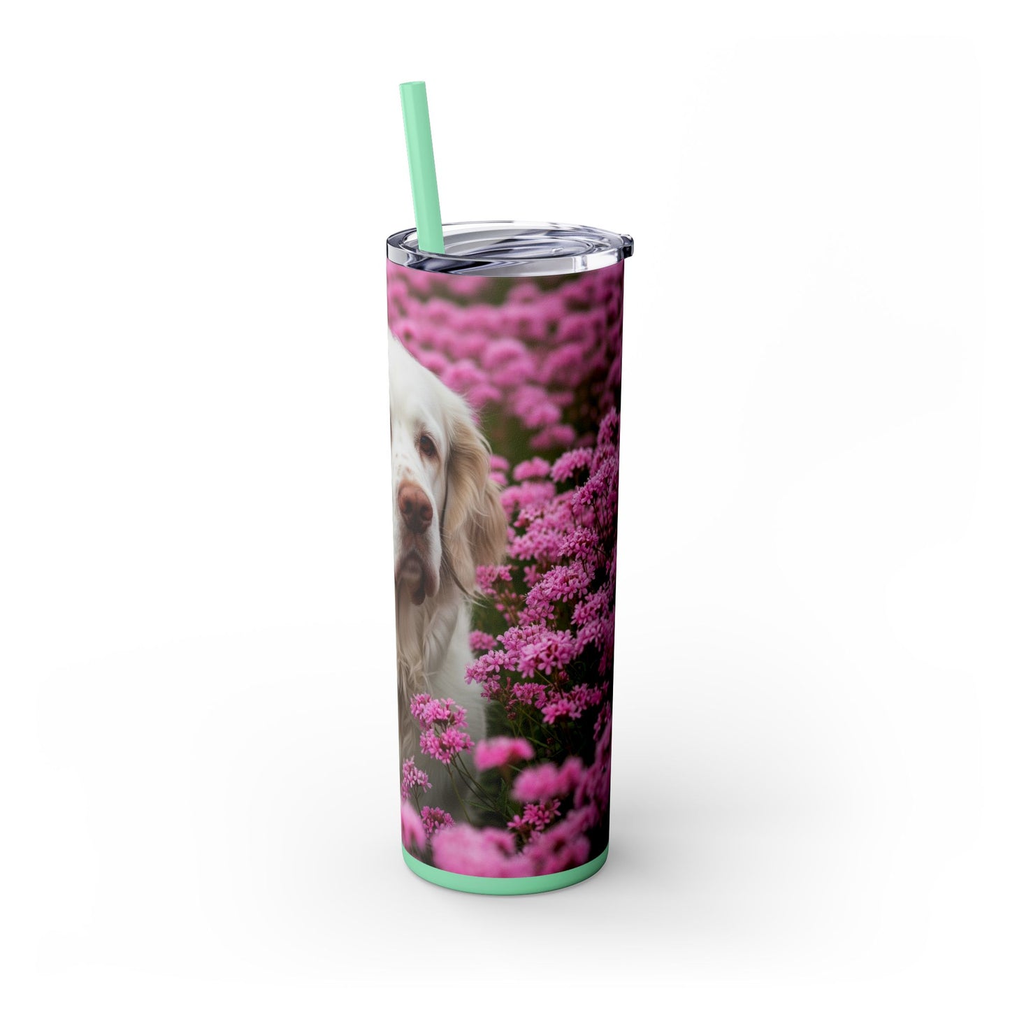 Gobelet isotherme Clumber Spaniel avec paille, 590 ml