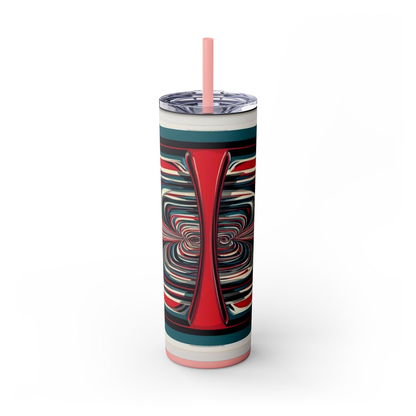 Optical Illusion Skinny Tumbler with Straw, 20oz