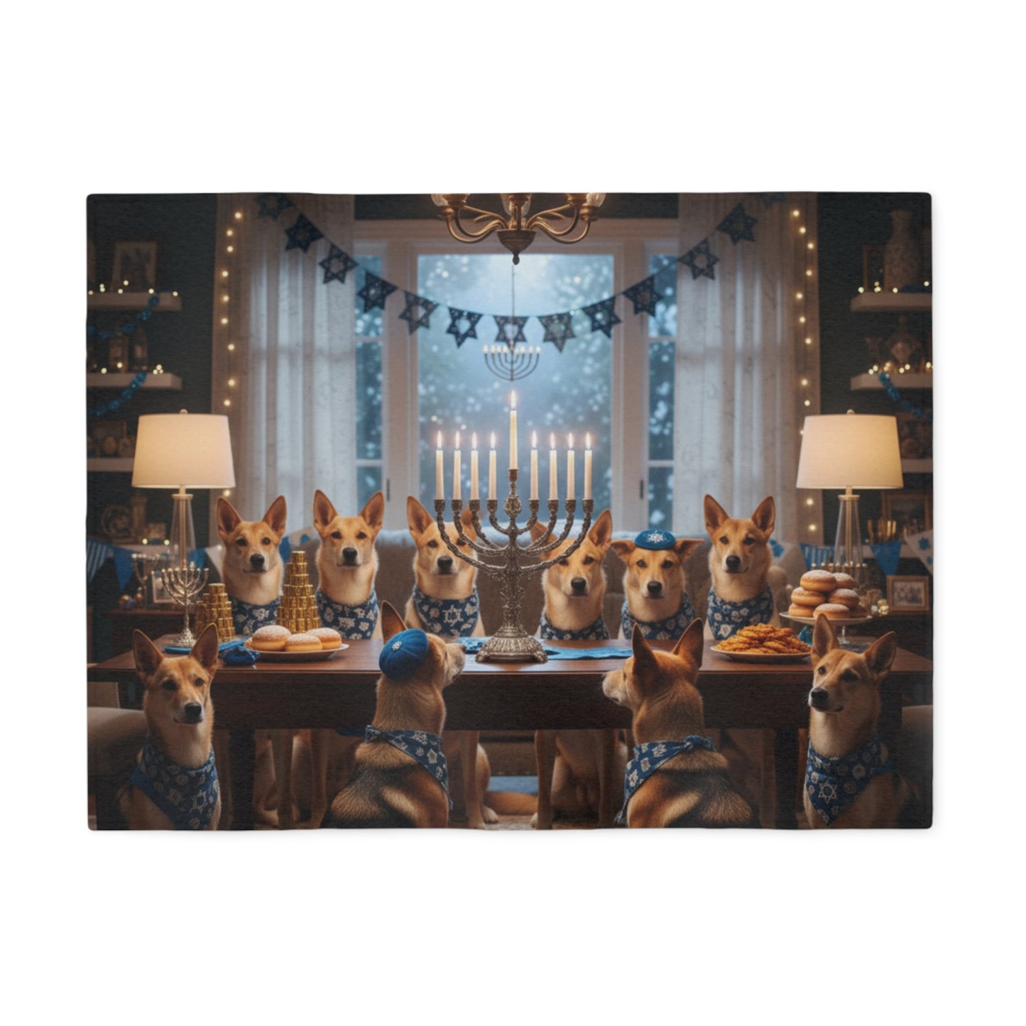 Hanukkah Canann Dog Blanket