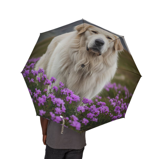 Pyrenean Mountain Dog Semi-Automatic Foldable Umbrella