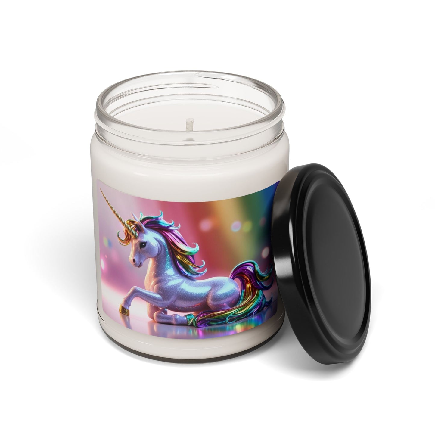 Glittery Rainbow Unicorn- Scented Soy Candle, 9oz