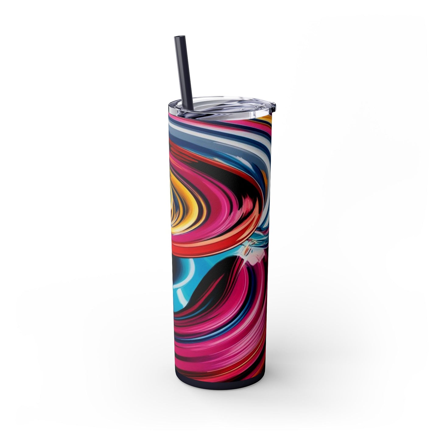 Optical Illusion Skinny Tumbler with Straw, 20oz