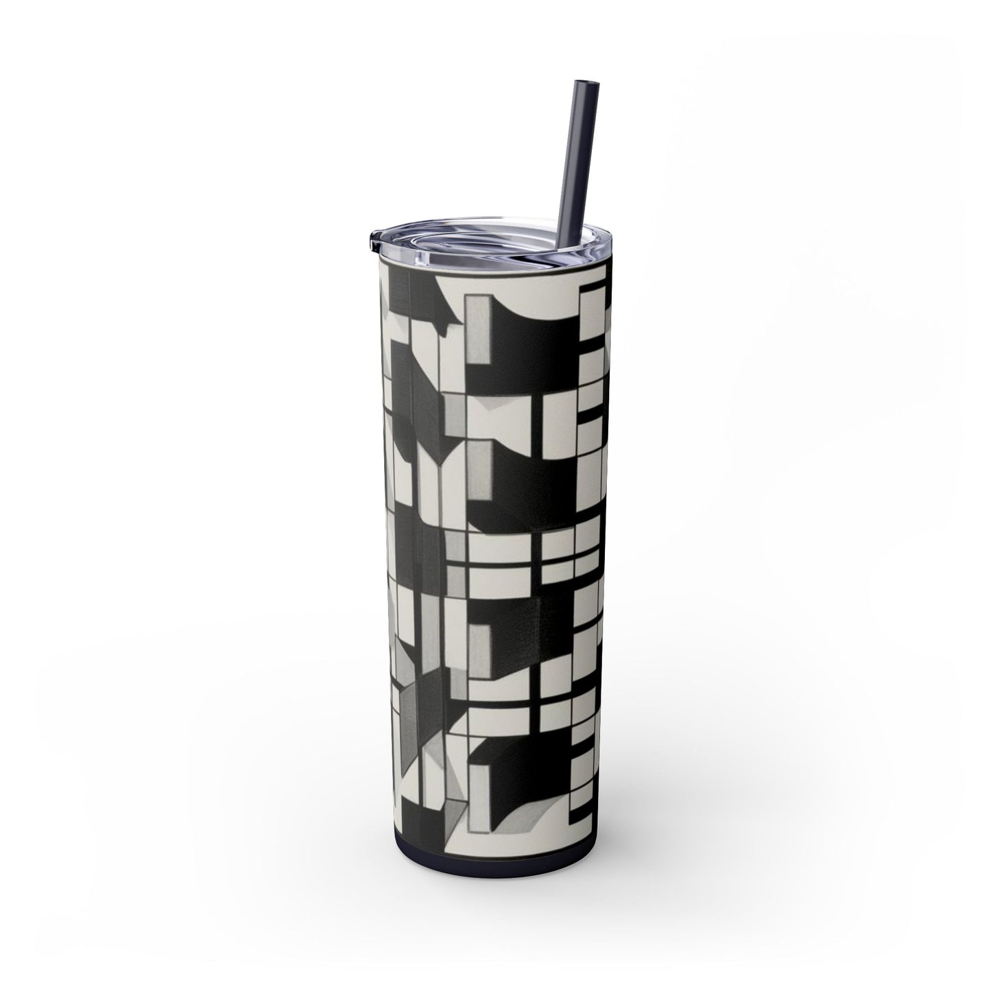Optical Illusion Skinny Tumbler with Straw, 20oz