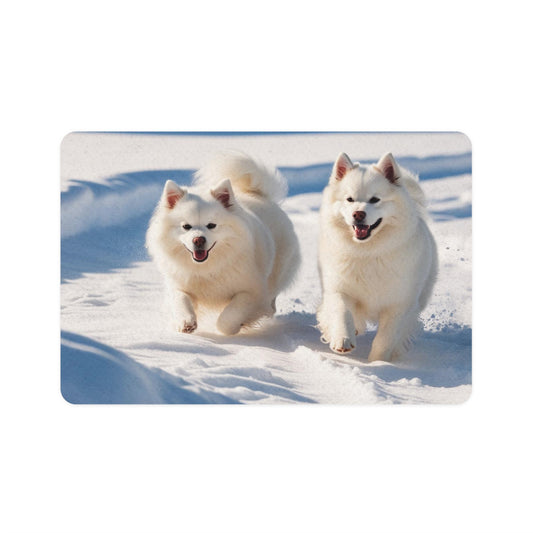 Pet Food Mat (12x18) - Snow Dogs