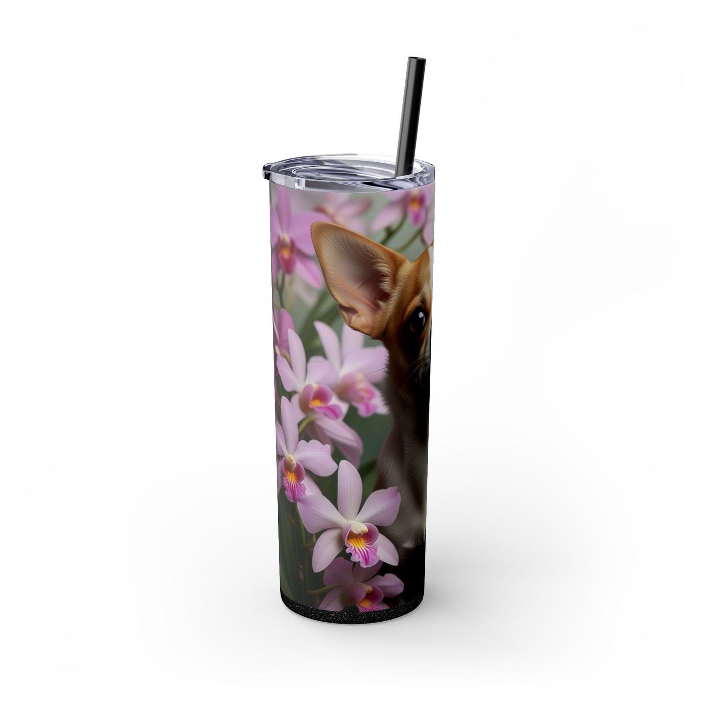 Vaso delgado con pajita para chihuahua, 20 oz