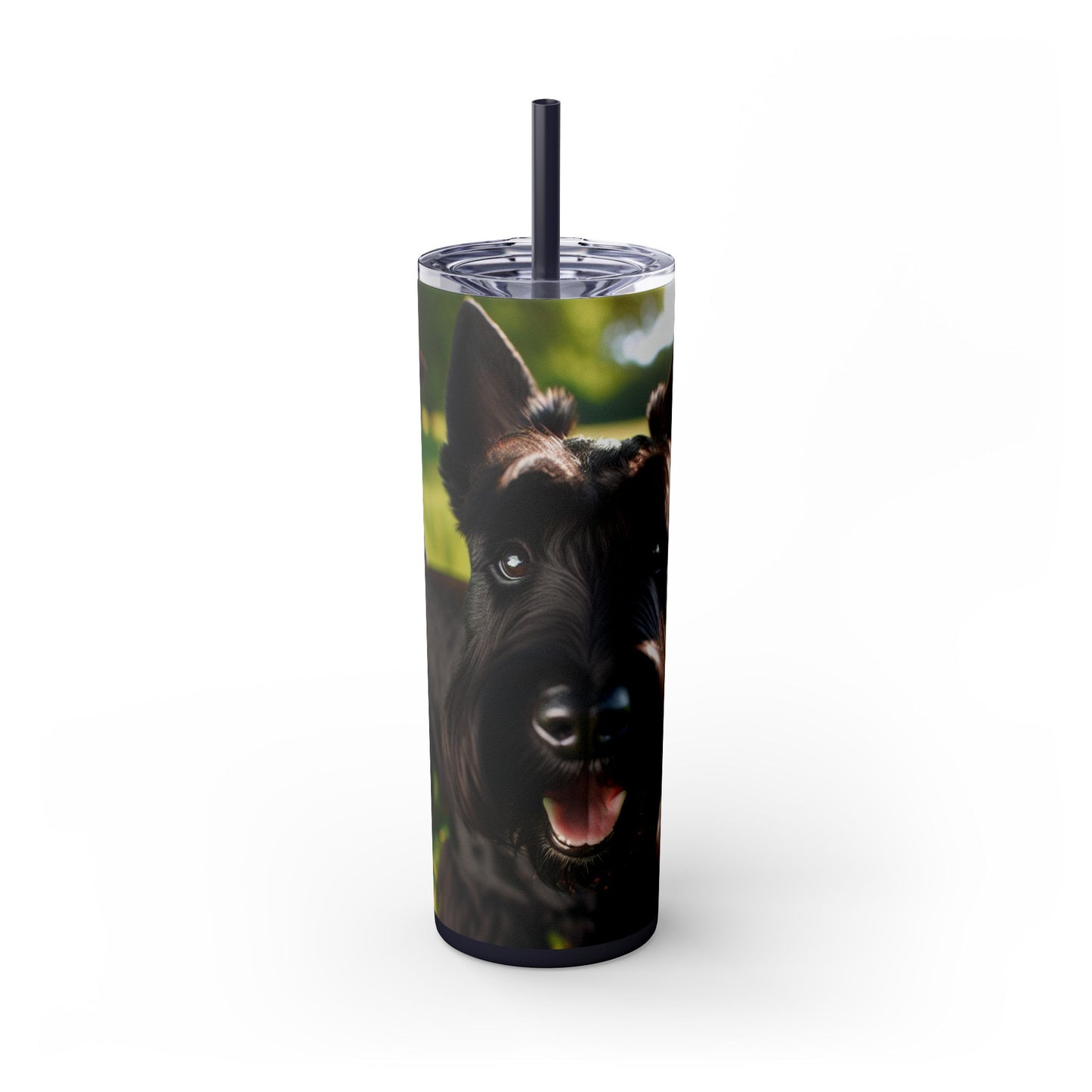 Scottish Terrier Skinny Tumbler with Straw, 20oz