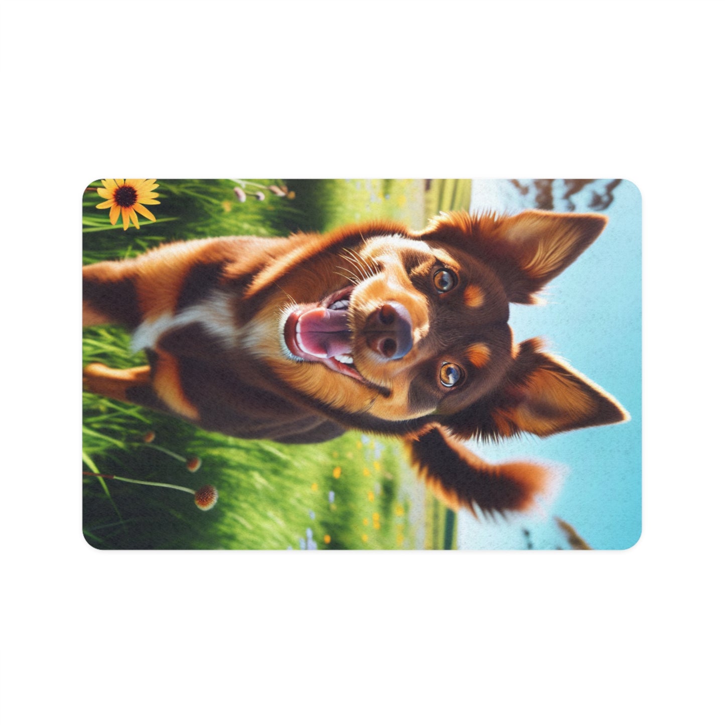 Pet Food Mat (12x18) - Australian Kelpie (Vertical)