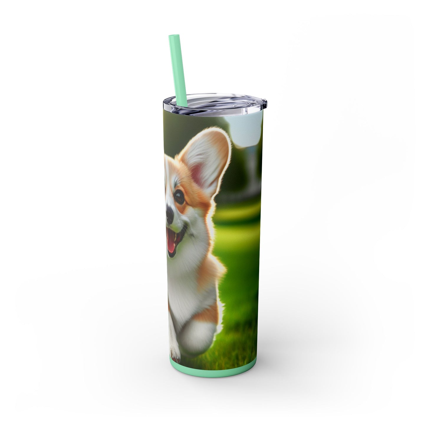 Welsh Corgi Pembroke Skinny Tumbler with Straw, 20oz