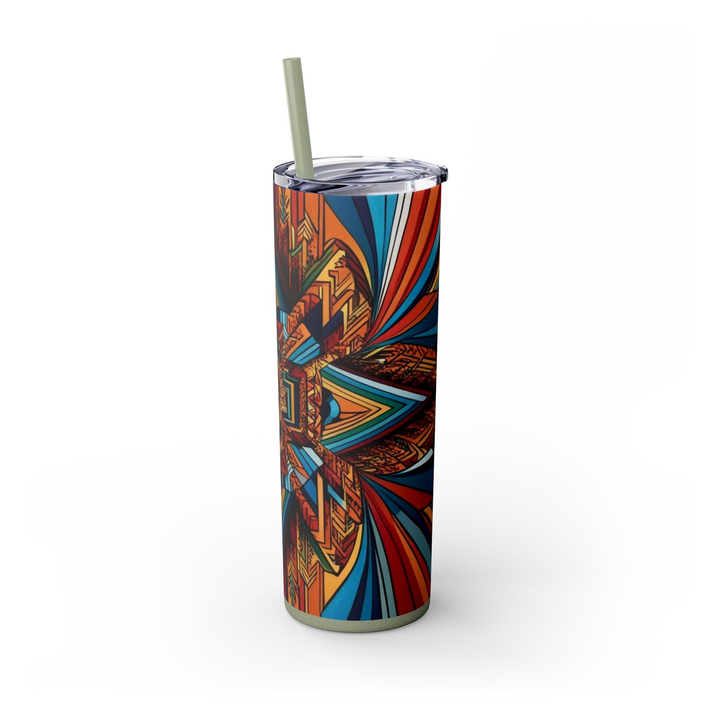 Optical Illusion Skinny Tumbler with Straw, 20oz