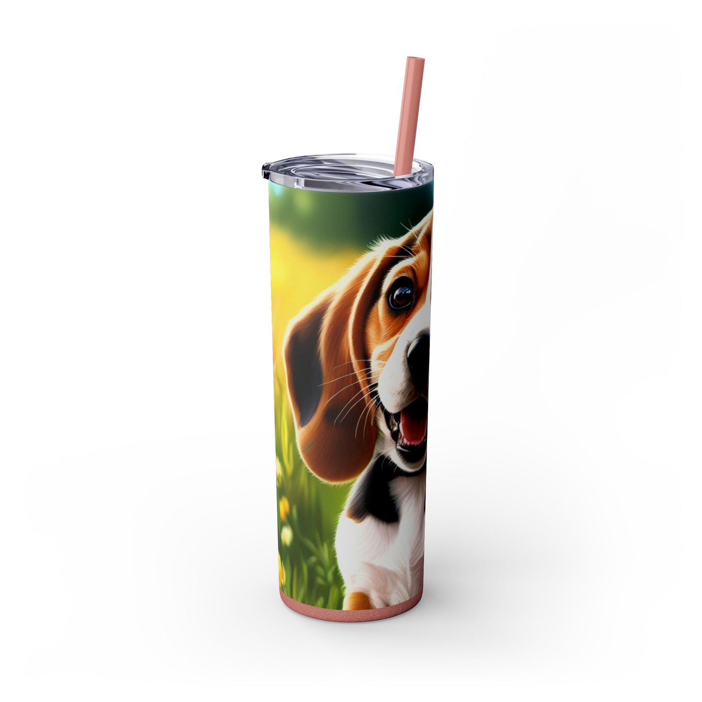 Beagle Skinny Tumbler with Straw, 20oz