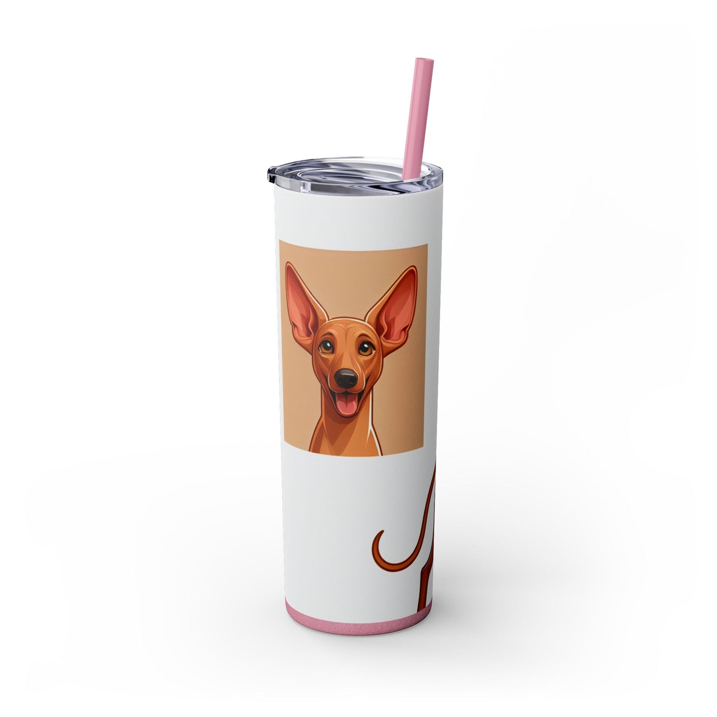 Pharaoh Hound Skinny Tumbler with Straw, 20oz