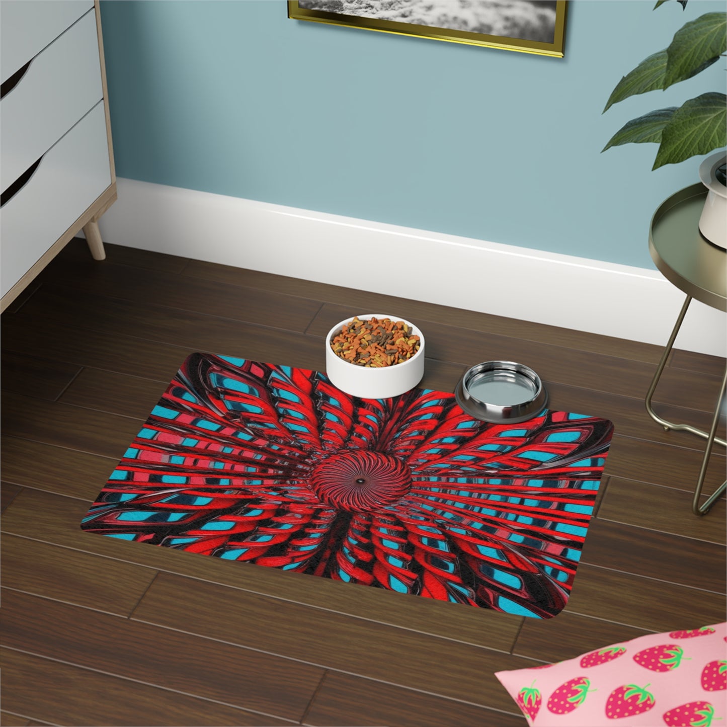 Pet Food Mat (12x18) - Optical Illusion