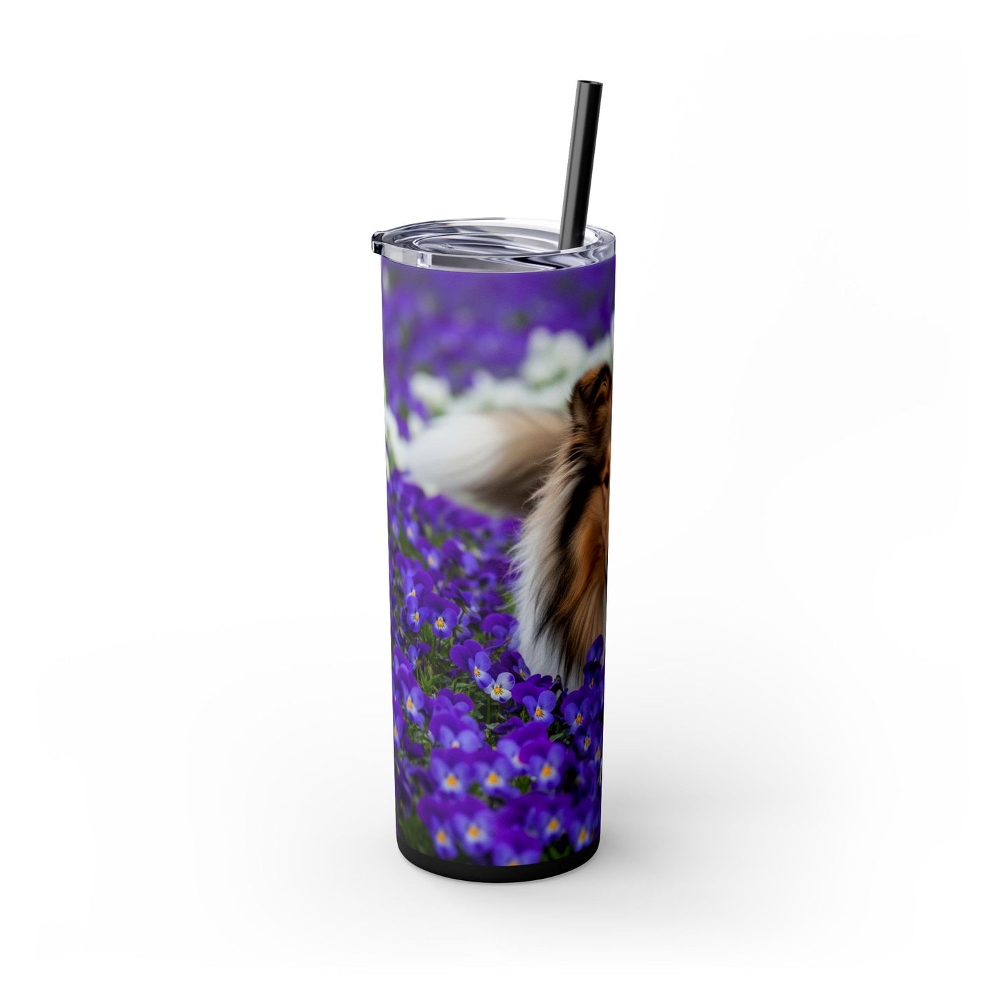 Gobelet isotherme Collie Skinny avec paille, 590 ml