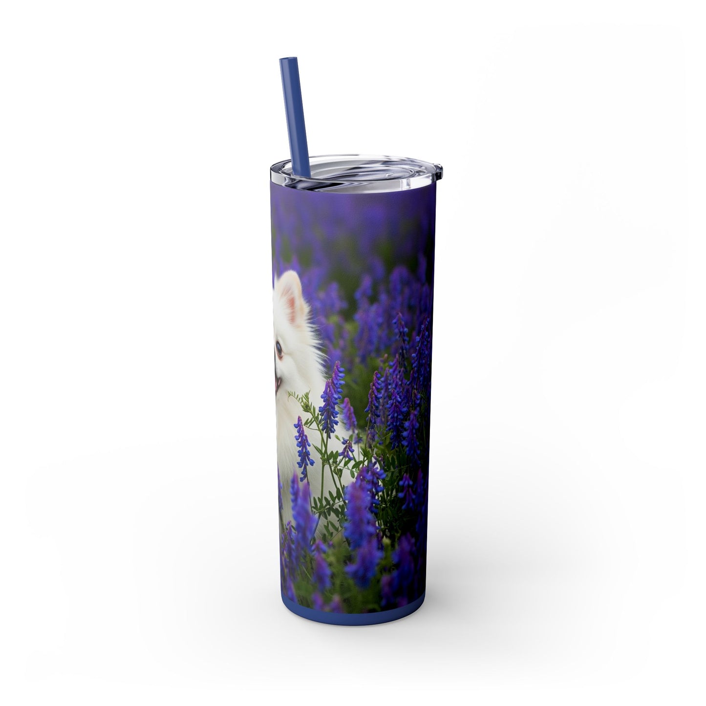 Pomeranian Skinny Tumbler with Straw, 20oz