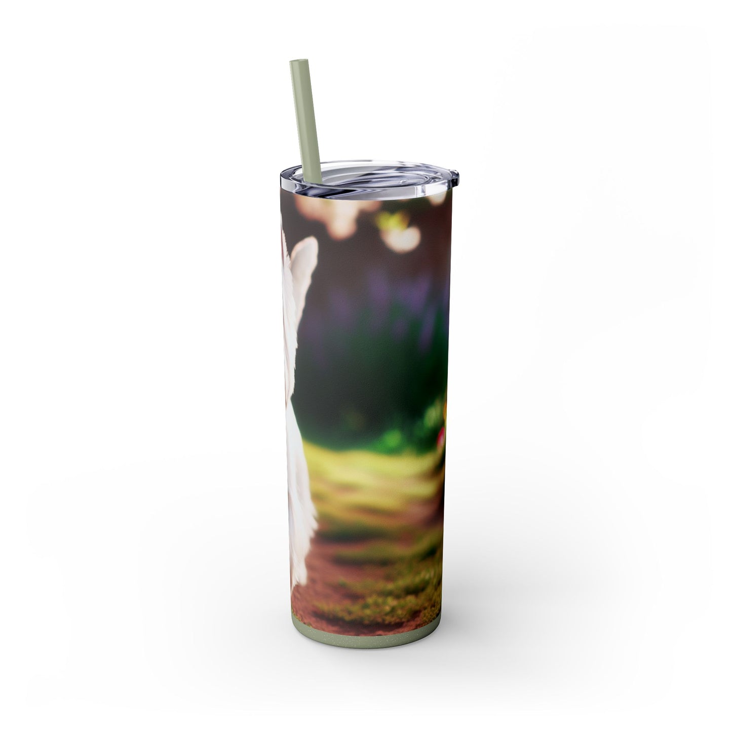 West Highland White Terrier Skinny Tumbler with Straw, 20oz