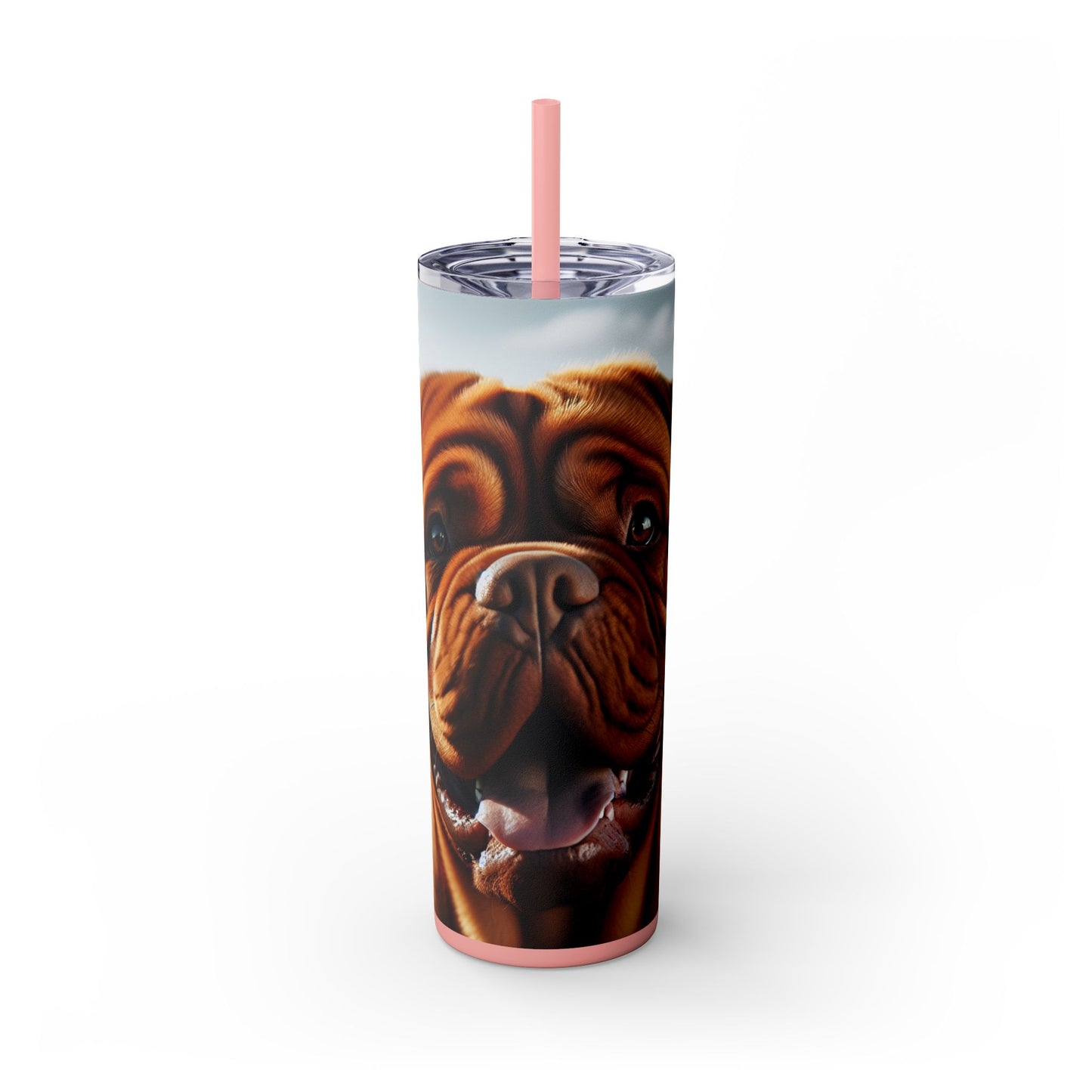 Dogue de Bordeaux Skinny Tumbler with Straw, 20oz